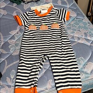 Striped Pumpkin Bodysuit for Kids